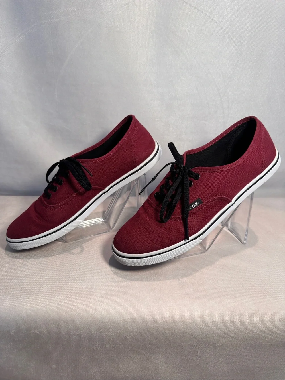 Vans Authentic Lo Pro Canvas Sneakers - Burgundy with Black Laces